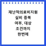재난적의료비지원 실비 중복 여부, 대상 조건까지 한번에 확인