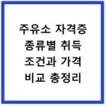 주유소 자격증 종류별 취득 조건과 가격 비교 총정리