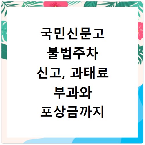 국민신문고 불법주차 신고, 과태료 부과와 포상금까지 총정리