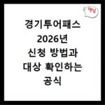 경기투어패스 2026년 신청 방법과 대상 확인하는 공식 절차