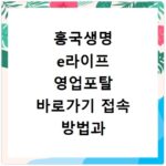흥국생명 e라이프 영업포탈 바로가기 접속 방법과 이용 안내