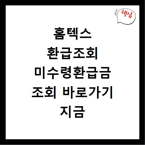 홈텍스 환급조회 미수령환급금 조회 바로가기 지금 바로 확인하세요