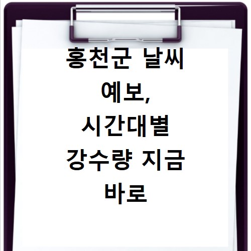 홍천군 날씨 예보, 시간대별 강수량 지금 바로 확인하세요