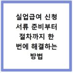 실업급여 신청 서류 준비부터 절차까지 한 번에 해결하는 방법