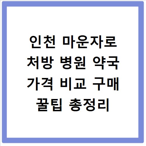 인천 마운자로 처방 병원 약국 가격 비교 구매 꿀팁 총정리