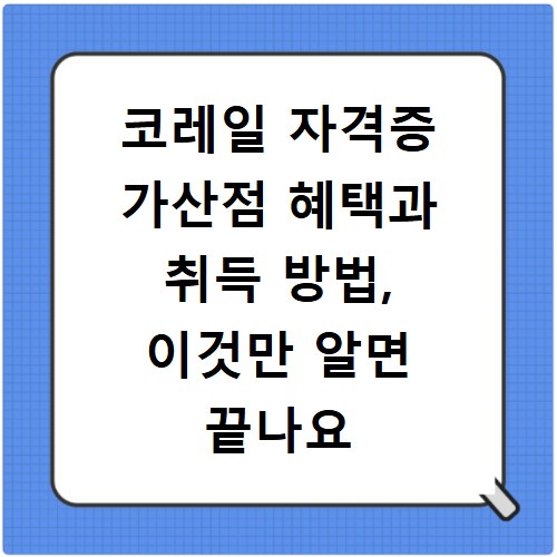 코레일 자격증 가산점 혜택과 취득 방법, 이것만 알면 끝나요