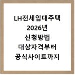 LH전세임대주택 2026년 신청방법 대상자격부터 공식사이트까지