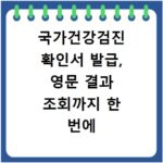 국가건강검진 확인서 발급, 영문 결과 조회까지 한 번에 끝내기