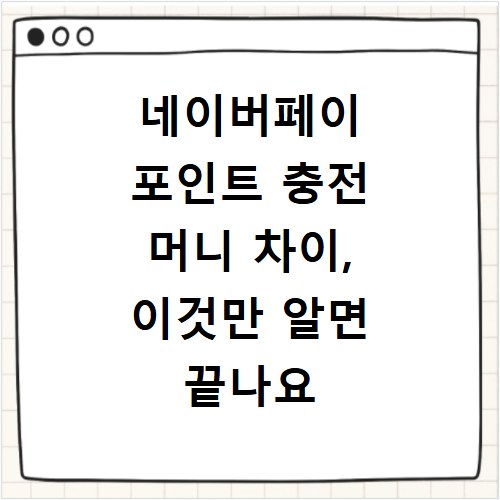 네이버페이 포인트 충전 머니 차이, 이것만 알면 끝나요