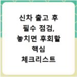 신차 출고 후 필수 점검, 놓치면 후회할 핵심 체크리스트 공개