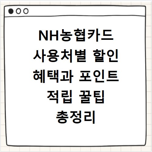 NH농협카드 사용처별 할인 혜택과 포인트 적립 꿀팁 총정리