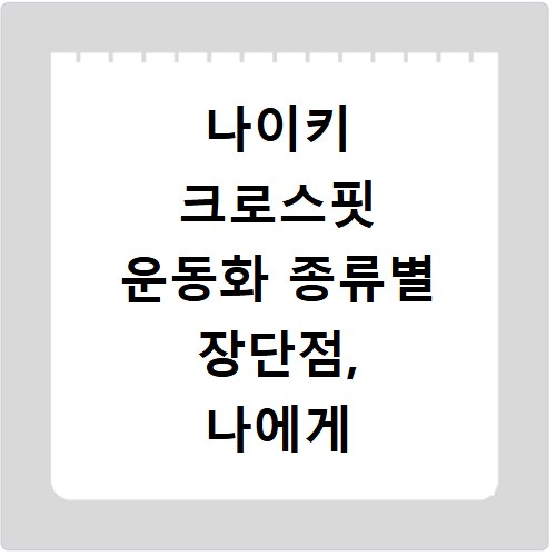 나이키 크로스핏 운동화 종류별 장단점, 나에게 맞는 신발 찾기