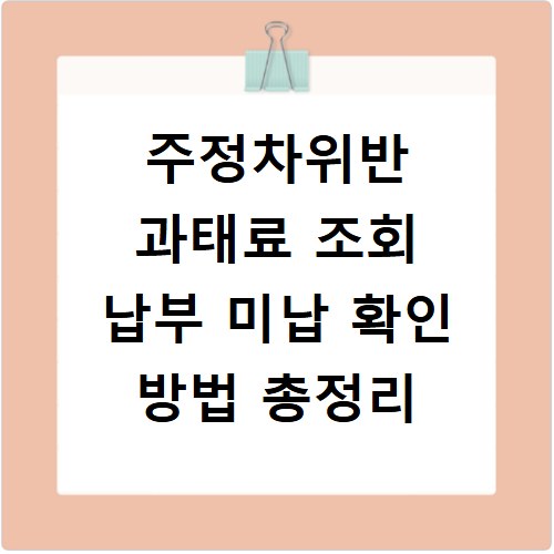 주정차위반 과태료 조회 납부 미납 확인 방법 총정리