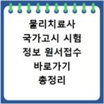 물리치료사 국가고시 시험 정보 원서접수 바로가기 총정리