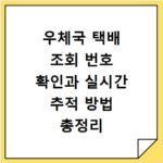 우체국 택배 조회 번호 확인과 실시간 추적 방법 총정리
