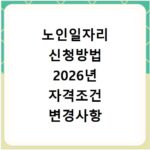 노인일자리 신청방법 2026년 자격조건 변경사항 지금 확인하세요