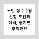 노인 장수수당 신청 조건과 혜택, 놓치면 후회해요