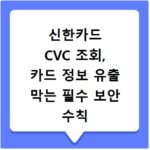 신한카드 CVC 조회, 카드 정보 유출 막는 필수 보안 수칙