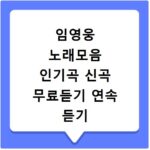 임영웅 노래모음 인기곡 신곡 무료듣기 연속 듣기 방법
