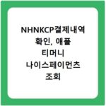 NHNKCP결제내역 확인, 애플 티머니 나이스페이먼츠 조회 방법