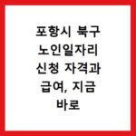 포항시 북구 노인일자리 신청 자격과 급여, 지금 바로 확인하세요
